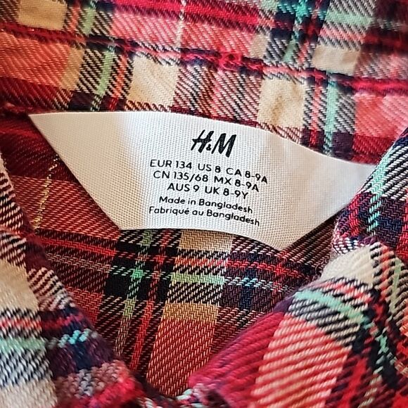 H&M Plaid cotton dress size 8-9 - Picture 4 of 7